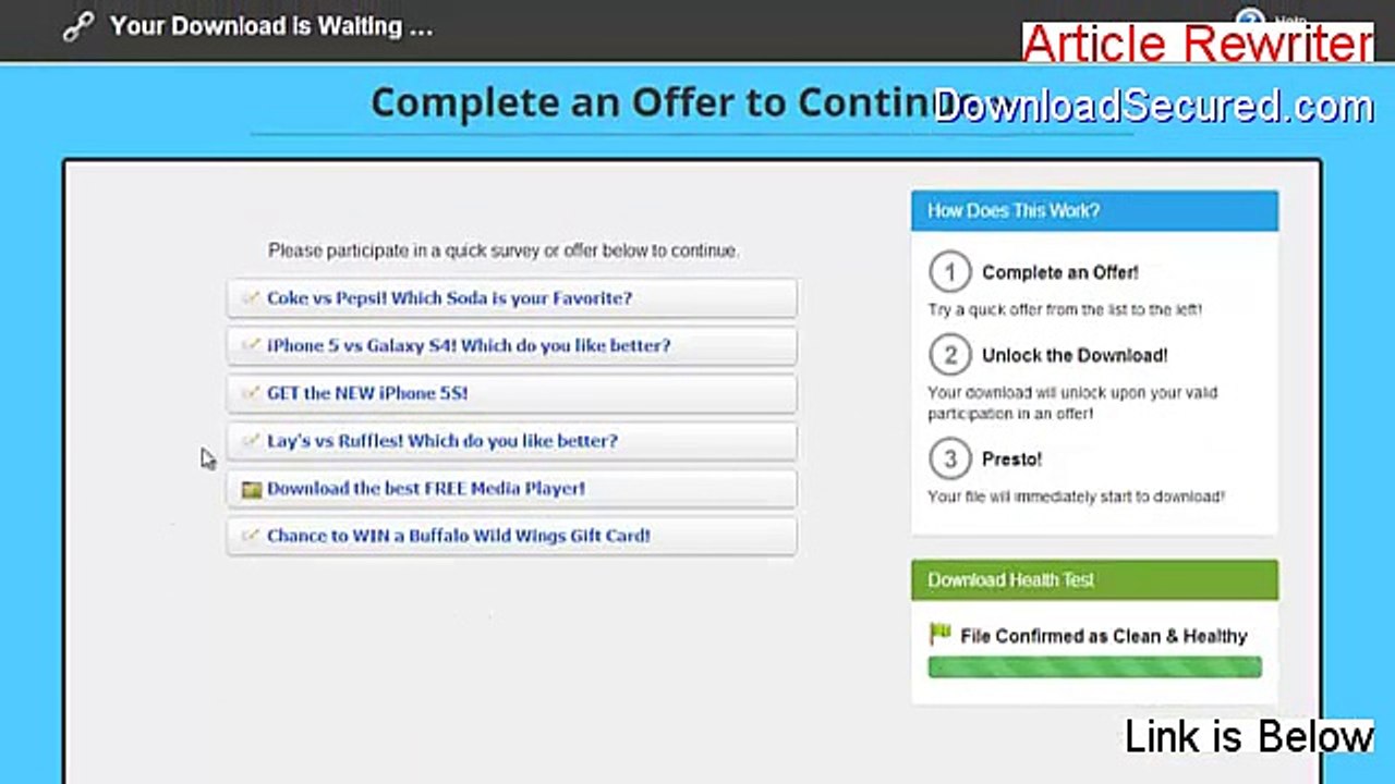 Article Rewriter Download (Free of Risk Download)