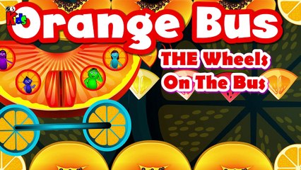 Orange Bus Wheels On The Bus Go Round and Round Nursery Kids Rhyme
