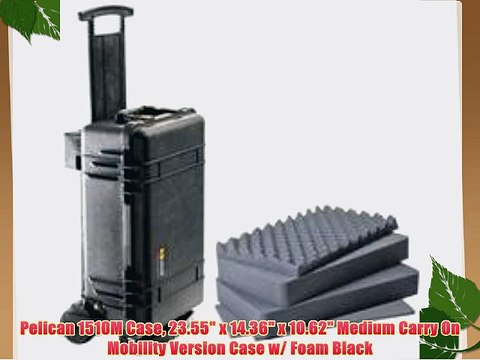Pelican 1510M Case 23.55 x 14.36 x 10.62 Medium Carry On Mobility Version Case w/ Foam Black