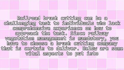 Important Aspects To Bear In Mind Prior To Selecting A Railroad Brush Cutting Company