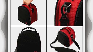 Travel Shoulder Bag Carrying Case (Red) For Sony Alpha Series NEX-5 NEX-C3 Point And Shoot