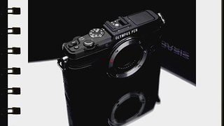 Gariz Genuine Leather XS-CHEP5BK Camera Metal Half Case for Olympus PEN EP5 E-P5 Black