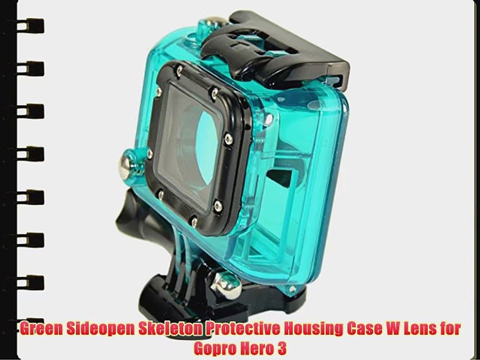 Green Sideopen Skeleton Protective Housing Case W Lens for Gopro Hero 3