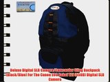 Deluxe Digital SLR Camera/Camcorder Sling Backpack (Black/Blue) For The Canon EOS Rebel T2i