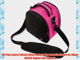 VG Hot Pink Laurel DSLR Camera Carrying Bag with Removable Shoulder Strap for Nikon D3200 Digital