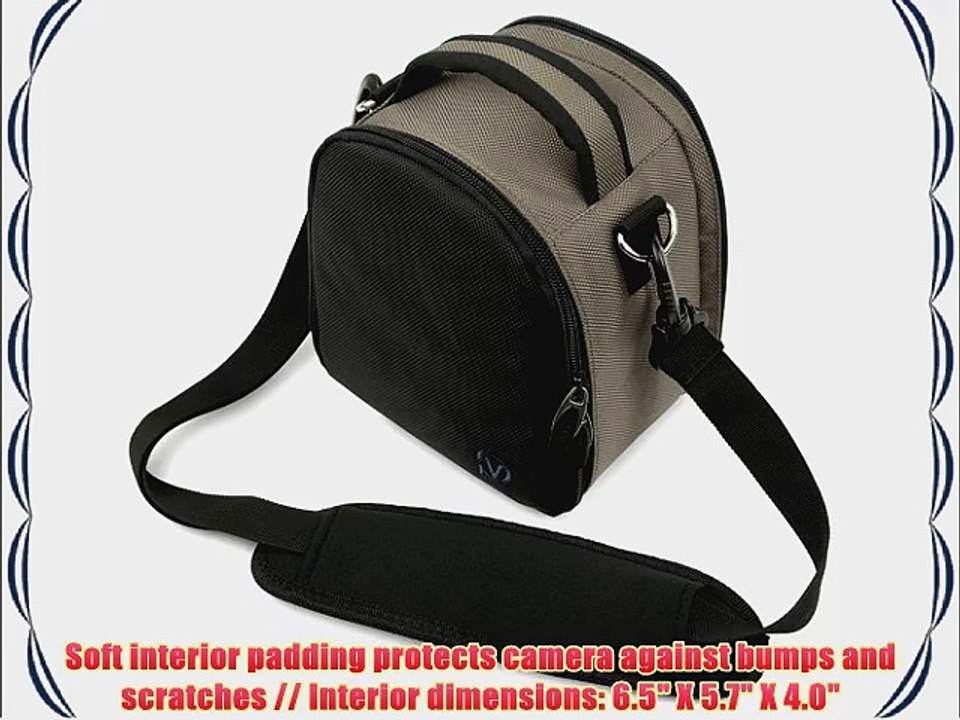 Protective Laurel Steel Grey Handbag Camera Bag with Padded Compartment and Adjustable Shoulder