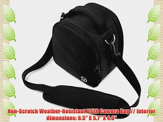 Laurel Compact Edition Black Nylon DSLR Camera Carrying Handbag with Removable Shoulder Strap