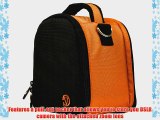 Laurel Compact Edition Nylon Orange DSLR Camera Handbag Carrying Case with Removable Shoulder
