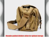 Modovo Canvas Leisure DSLR SLR Camera Bag Messenger Bag Adjustable Bottom Straps for Tripod