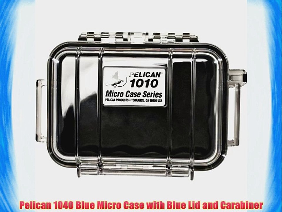 Pelican 1040 Blue Micro Case with Blue Lid and Carabiner