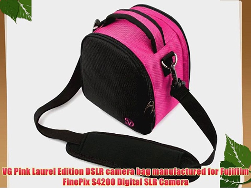 VG Hot Pink Laurel DSLR Camera Carrying Bag with Removable Shoulder Strap for Fujifilm FinePix