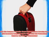 RED Slim Compact Protective Travel Digital Camera Carrying Case with Accessory Compartment