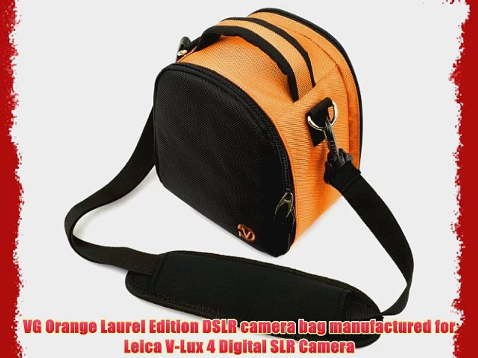 VG Orange Laurel DSLR Camera Carrying Bag with Removable Shoulder Strap for Leica V-Lux 4 Digital