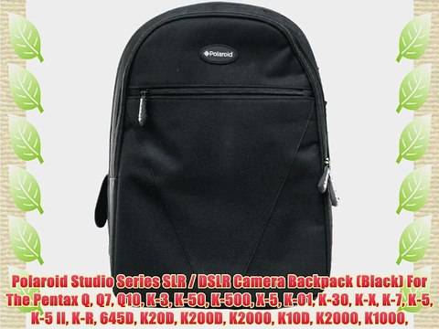 Polaroid Studio Series SLR / DSLR Camera Backpack (Black) For The Pentax Q Q7 Q10 K-3 K-50