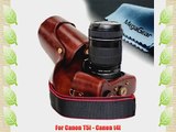 MegaGear Ever Ready Protective Brown Leather Camera Case Bag for EOS Rebel T5i 18-55 IS 18-135