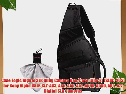Case Logic Digital SLR Sling Camera Bag/Case (Black) (SLRC-205) for Sony Alpha DSLR SLT-A33