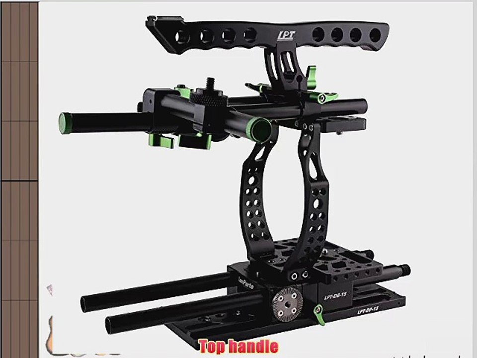 Lanparte BlackMagic Camera Cage Kit BMCC DSLR Rig Dovetail Baseplate Handle 15mm
