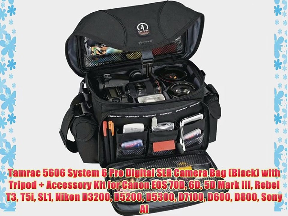 Tamrac 5606 System 6 Pro Digital SLR Camera Bag (Black) with Tripod
