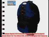 Deluxe Digital SLR Camera/Camcorder Sling Backpack (Black/Blue) For The Nikon D40 D40X D60