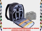Rugged Nylon Water Resistant Black And Grey Rucksack For Sigma SD15 Camera With Shoulder Straps