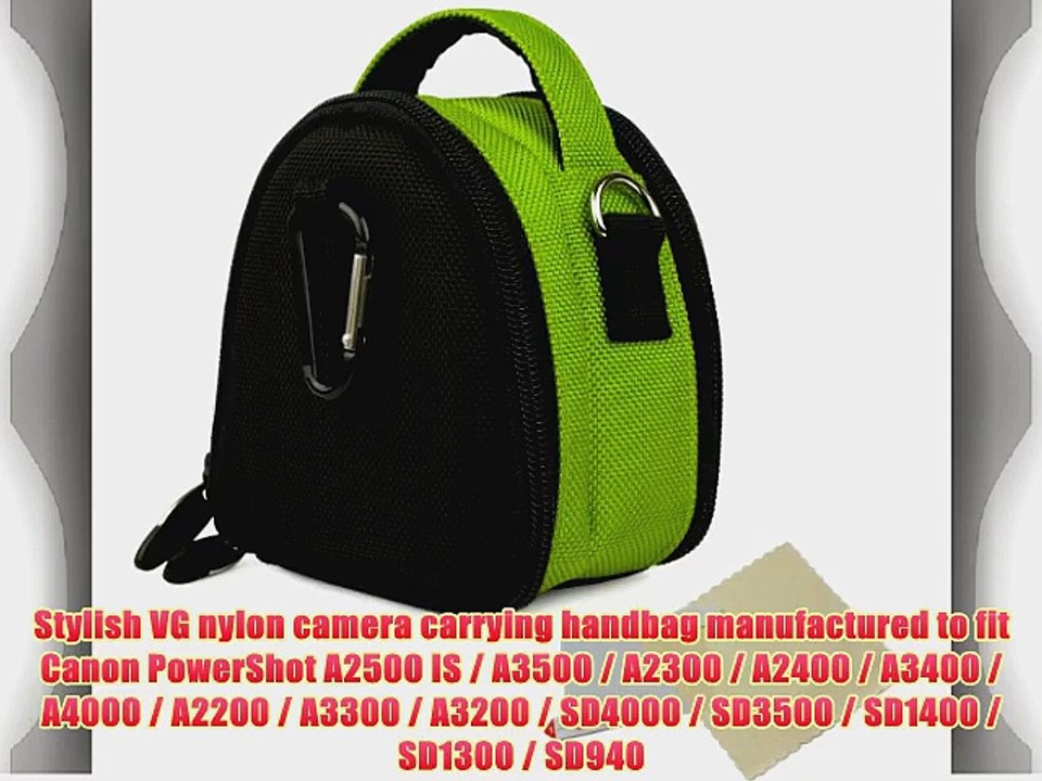 VG Mini Laurel Edition Camera Carrying Handbag (Light Green) for Canon PowerShot A2500 IS /