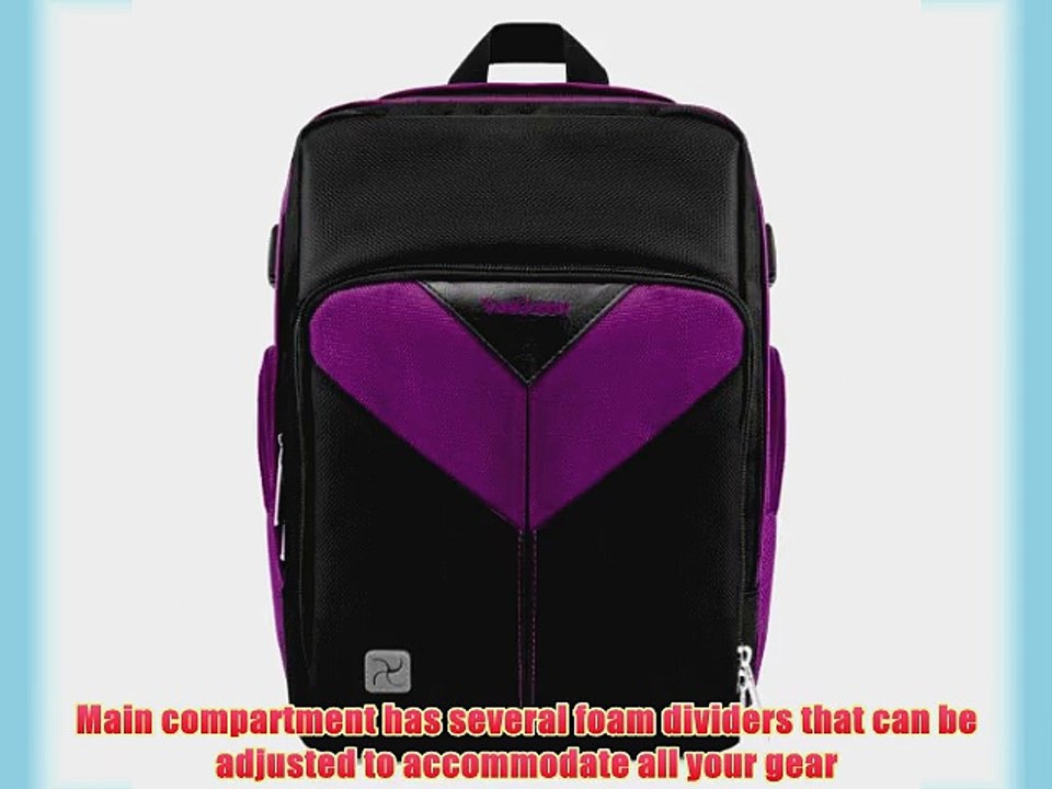 Canon PowerShot SX170 IS Purple Sparta Collection SLR Camera Backpack