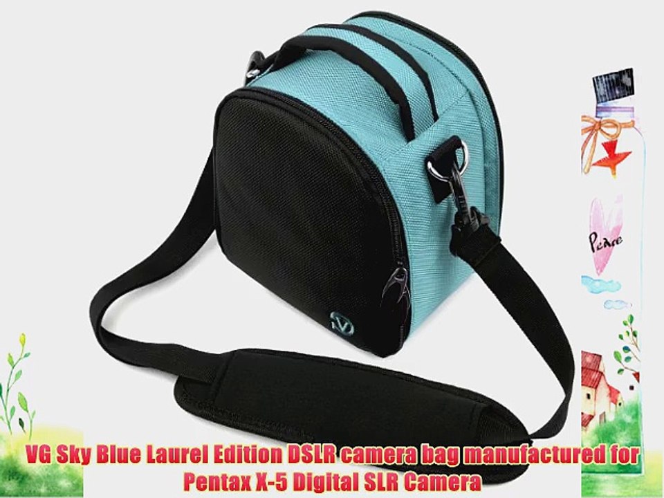 VG Sky Blue Laurel DSLR Camera Carrying Bag with Removable Shoulder Strap for Pentax X-5 Digital