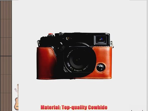 Tan Handmade Genuine Camera Half Leather Case Bag Cover for Fuji X-Pro1 X Pro1