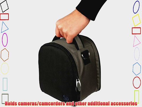 Grey Slim Holster Camera Bag Lightweight Protective Carrying Case with Extra Accessory Compartment