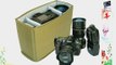 Partition Padded Camera Insert Protective Bag for 1 DSLR 4 Lens