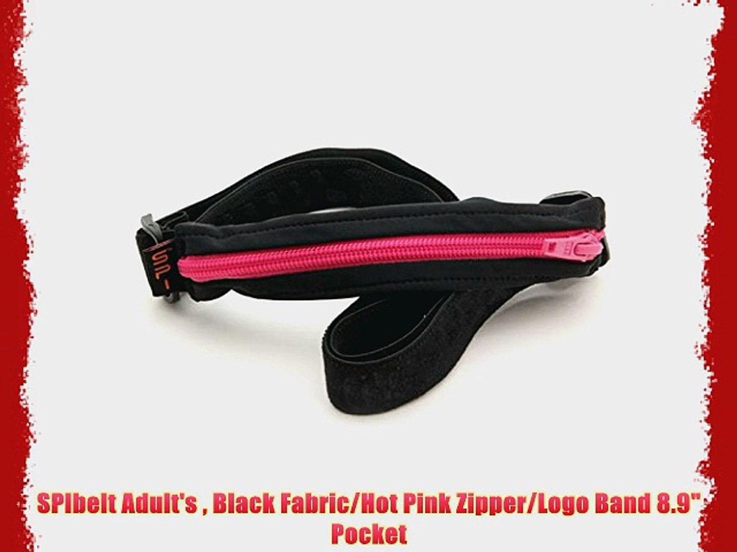 ⁣SPIbelt Adult's  Black Fabric/Hot Pink Zipper/Logo Band 8.9 Pocket