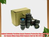 Padded Foldable Partition Insert Camera Protective Bag with Cap for Canon Nikon Sony DSLR Camera