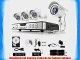ZMODO 4Channel H.264 DVR Security Camera System w/ 4 Outdoor 600TVL Night Vision High Resolution