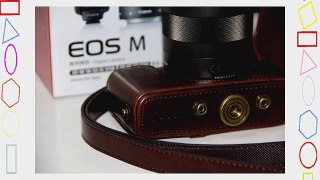 MegaGear (Ever Ready) Protective Leather Camera Case Bag for Canon Eos M (Dark Brown)