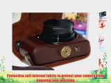 MegaGear Ever Ready Protective Dark Brown Leather Camera Case Bag for Olympus XZ-2