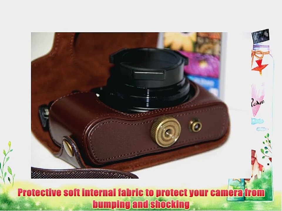 MegaGear Ever Ready Protective Dark Brown Leather Camera Case Bag for Olympus XZ-2
