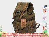 Kattee? Military Style Canvas DSLR SLR Camera Backpack Rucksack Bag with Waterproof Cover for