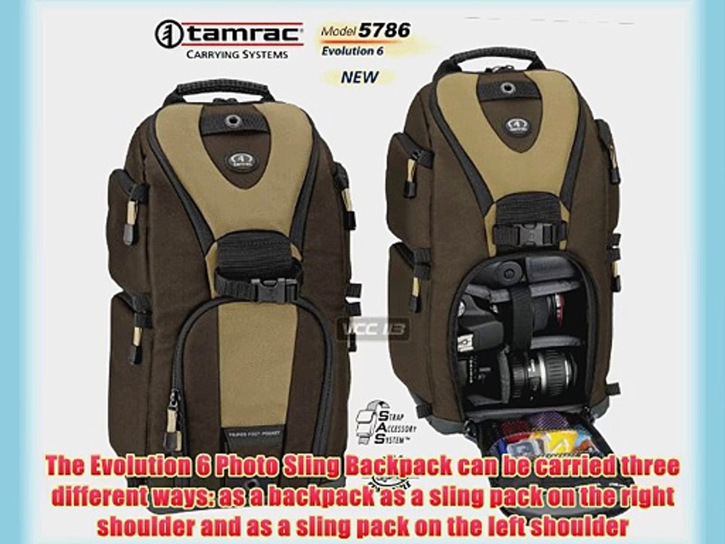 Tamrac 5786 Evolution 6 Photo Sling Backpack Bag (Brown/Tan) - video  Dailymotion
