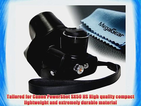MegaGear Ever Ready Protective Leather Camera Case Bag for Canon PowerShot SX50 HS (Black)