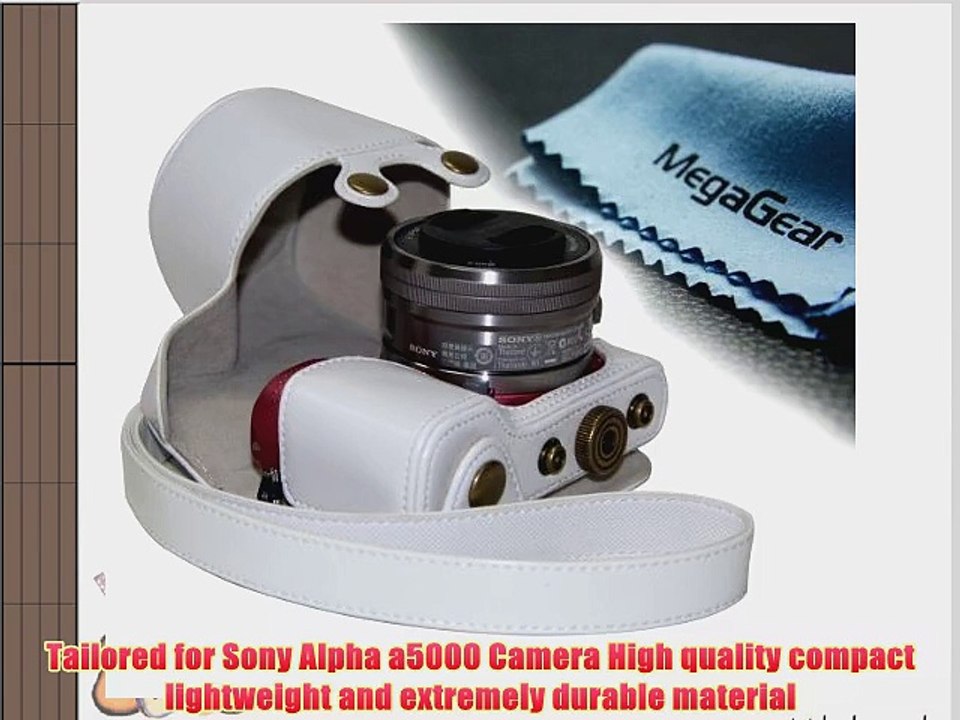 MegaGear Ever Ready Protective Leather Camera Case Bag for Sony Alpha a5000 Sony a5100 with