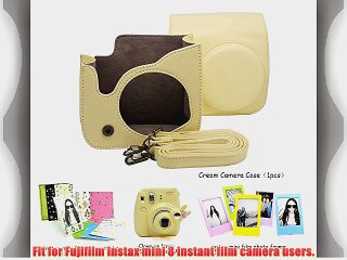 Fujifilm Instax Mini 8 Instant Camera Accessory Bundles Set (Included: Beige Mini 8 Vintage