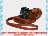 MegaGear (Ever Ready) Protective Leather Camera Case Bag for Canon Eos M (Light Brown)