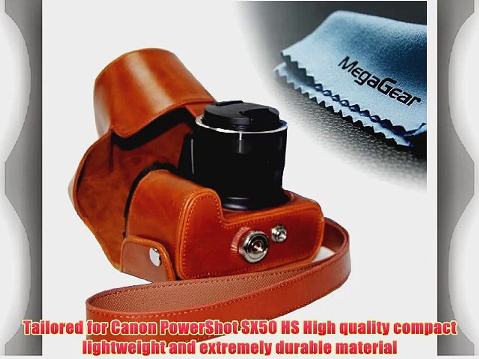 MegaGear Ever Ready Protective Leather Camera Case Bag for Canon PowerShot SX50 HS (Light Brown)