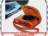 MegaGear Ever Ready Protective Leather Camera Case Bag for Case for Panason?c LF1 (L?ght Brown)