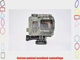 Woodland Camouflage Dark Forest Green Camo Waterproof Housing for GoPro Hero 3 3  4 White Silver
