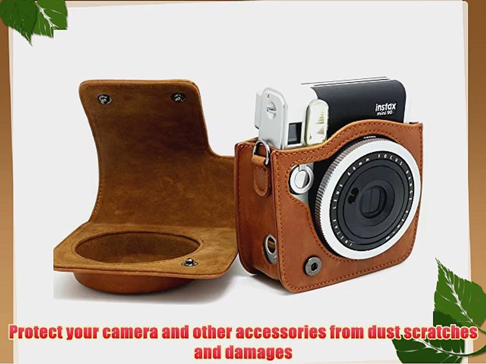 NodArtisan Vintga PU Leather fuji mini case for Fujifilm Instax Mini 90 Case bag-Brown