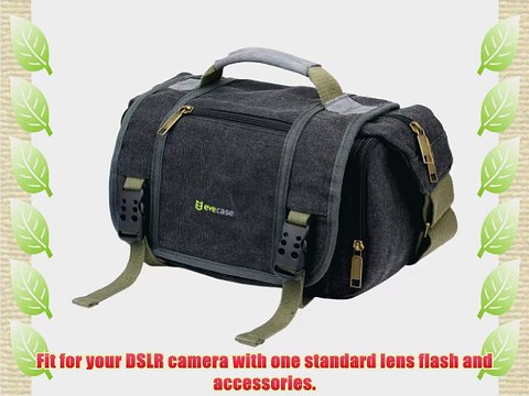 Evecase SLR DSLR Digital Camera Vintage Messenger Carrying Bag Case with Shoulder Strap For