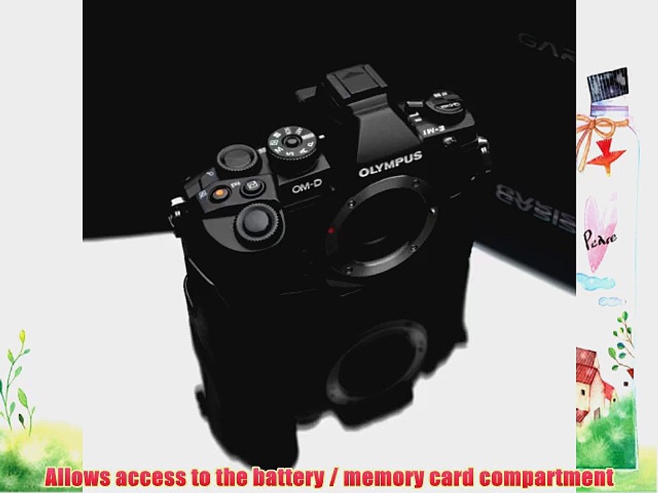Gariz Genuine Leather XS-CHEM1BK Camera Metal Half Case for Olympus OM-D E-M1 EM1 Black