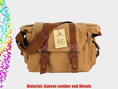 Koolertron Canvas DSLR SLR Camera Shoulder Bag Backpack Rucksack Bag For Sony Canon Nikon Olympus