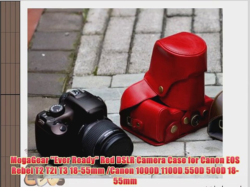 MegaGear ''Ever Ready'' Red DSLR Camera Case for Canon EOS Rebel T2 T2i T3 18-55mm /Canon 1000D